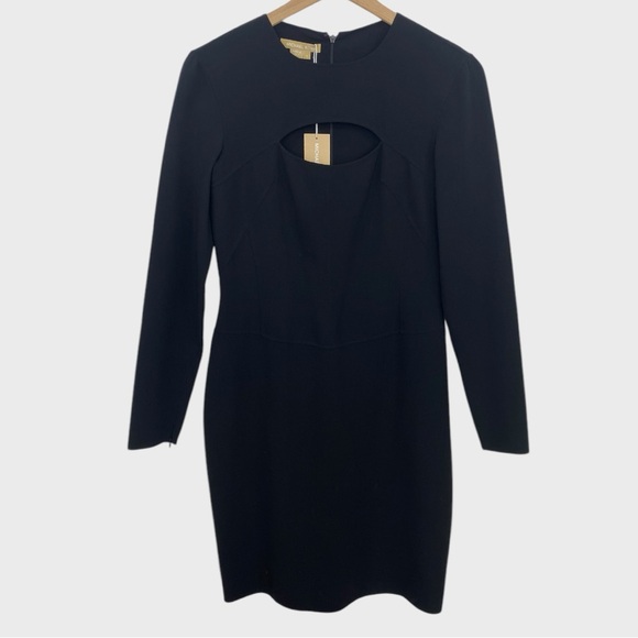 Michael Kors Collection NWT Black Cut Out Sheath Dress Size 6 - Picture 1 of 8